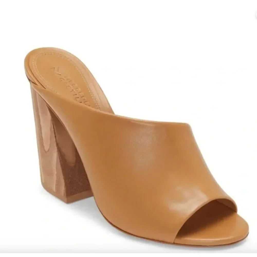 Mercedes Castillo Izar High Mule Sandal Sand Womens Size 7.5
